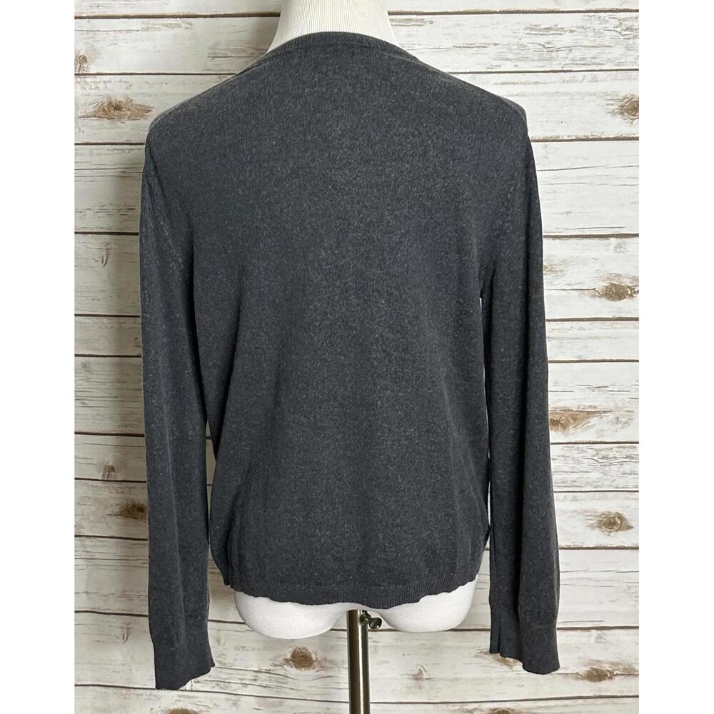 Banana Republic grey silk/cashmere V-neck long sleeve lightweight sweater Medium - Picture 3 of 5